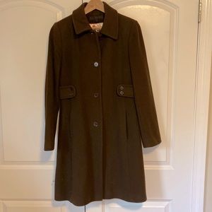 Via Spiga Wool Cashmere Brown Coat Size 8